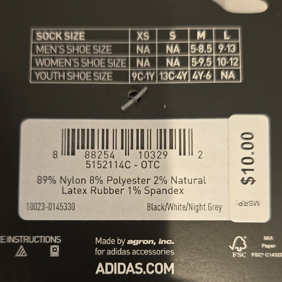 Adidas Black and Gray Soccer Socks - Picture 3 of 4